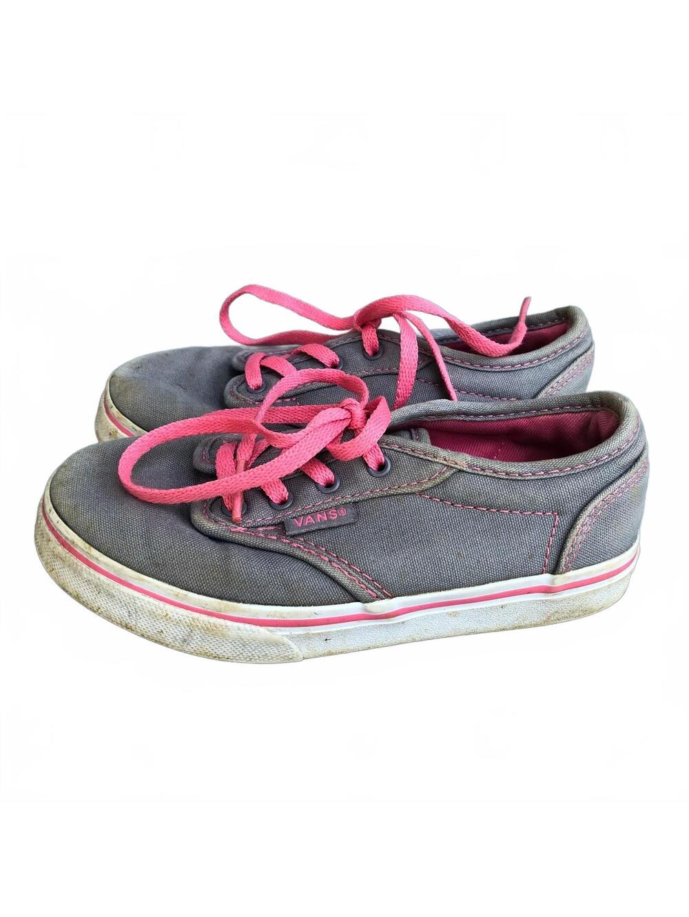 Vans Atwood Low Gray Pink Lemonade Kids Canvas Sneakers Size 11 US Missy